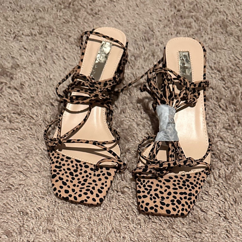 Leopard Print Strappy Women's Sandals